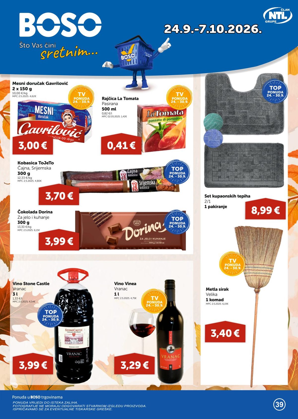 Naslovnica Boso katalog do 7.10., 167 proizvoda u akciji, vrijedi 24. 09. 2026. – 07. 10. 2026.