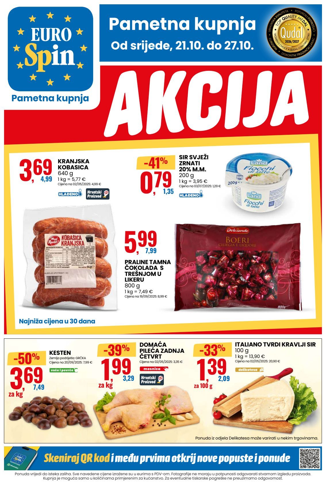 Naslovnica Eurospin katalog do 27.10., 118 proizvoda u akciji, vrijedi 21. 10. 2026. – 27. 10. 2026.