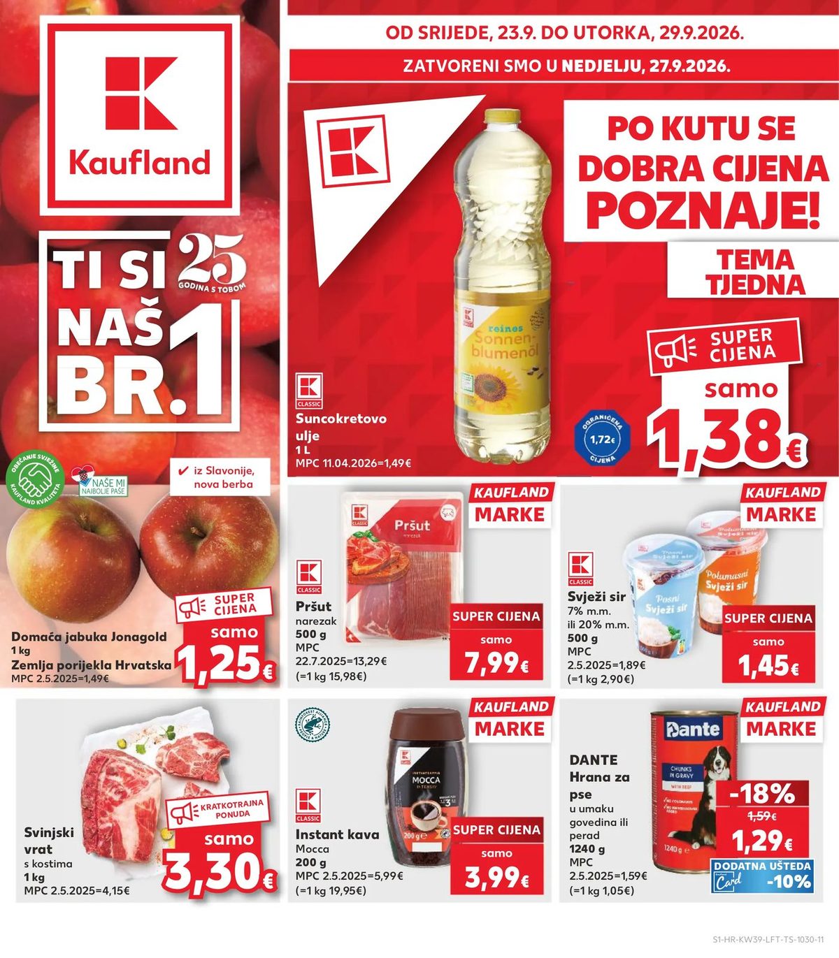Naslovnica Kaufland katalog (1) do 29.9., 271 proizvoda u akciji, vrijedi 20. 09. 2026. – 29. 09. 2026.