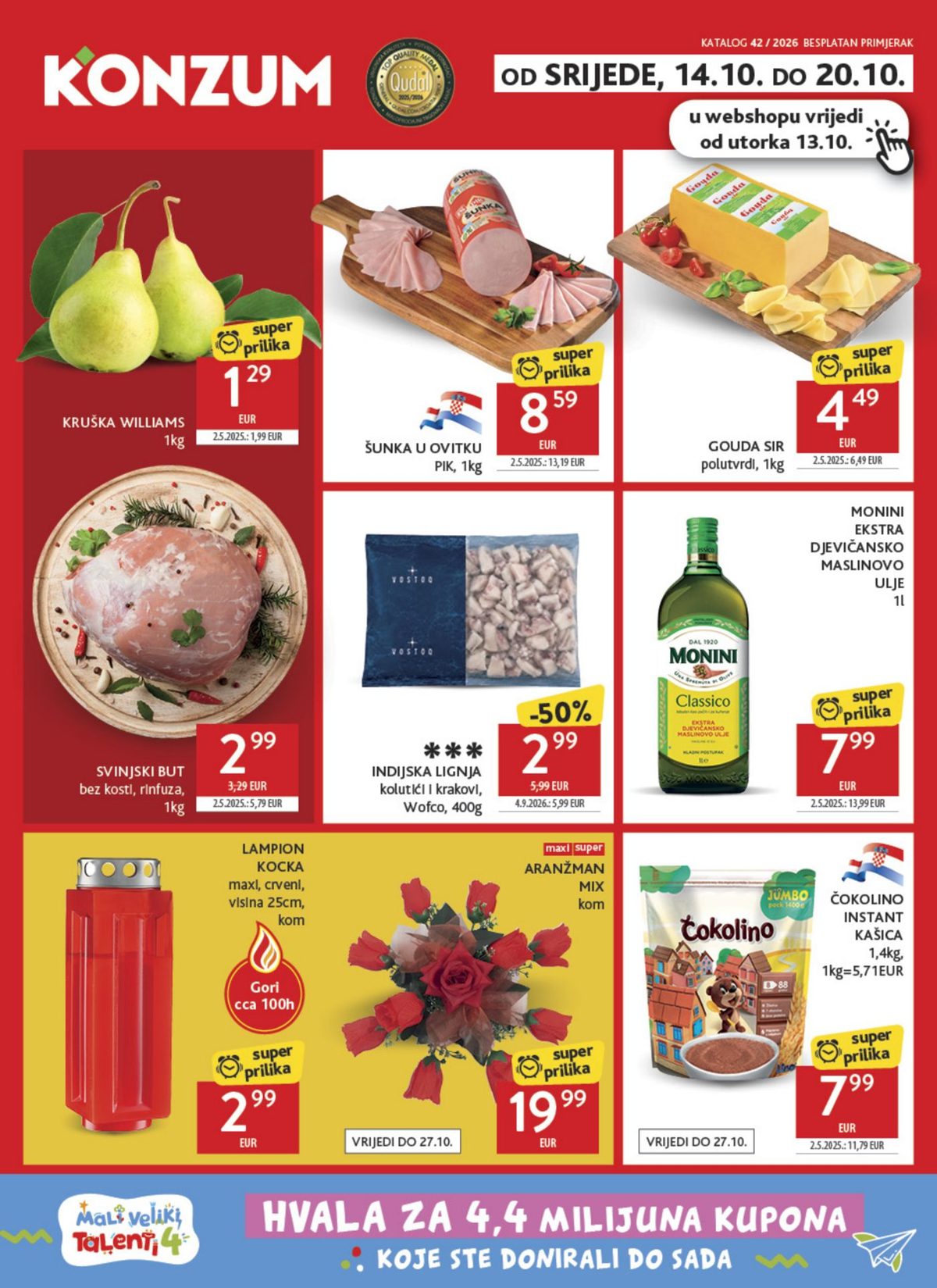 Naslovnica Konzum katalog do 20.10., 333 proizvoda u akciji, vrijedi 14. 10. 2026. – 20. 10. 2026.