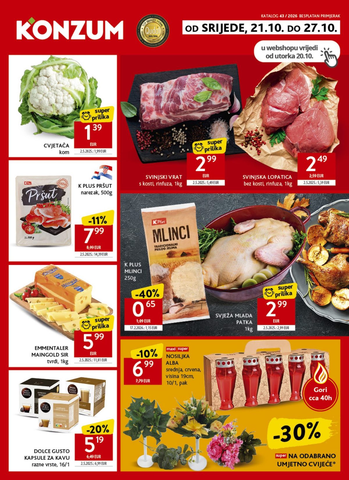 Naslovnica Konzum katalog do 27.10., 315 proizvoda u akciji, vrijedi 21. 10. 2026. – 27. 10. 2026.
