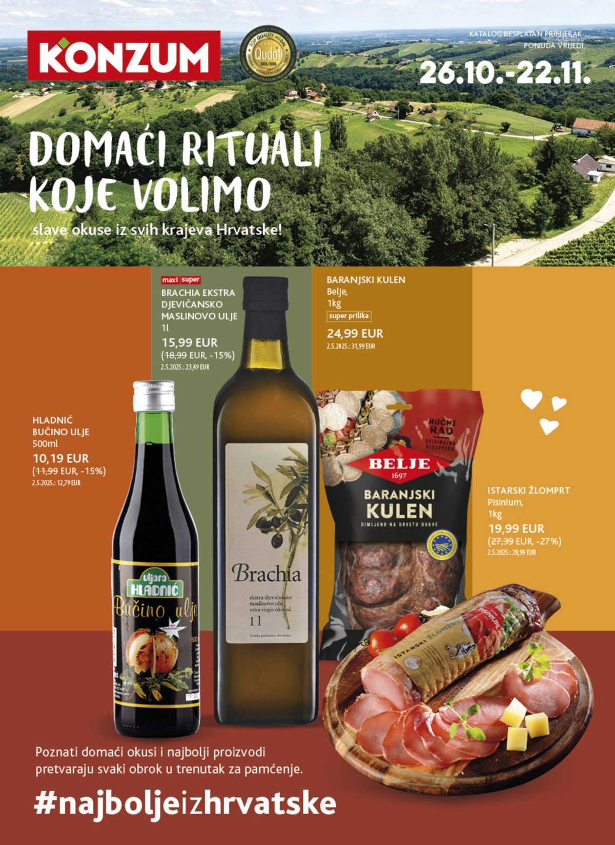 Naslovnica Konzum katalog najbolje iz hrvatske od 26.10., 107 proizvoda u akciji, vrijedi 26. 10. 2026. – 22. 11. 2026.