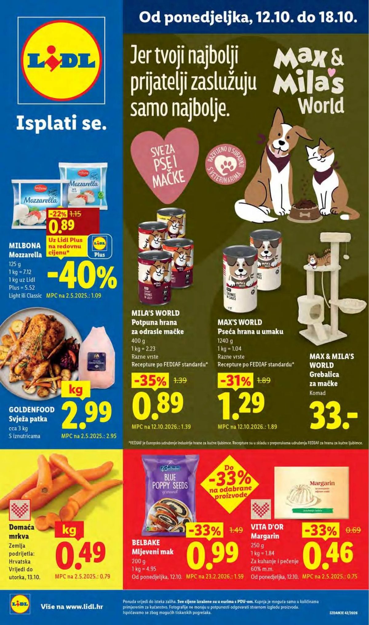 Naslovnica Lidl katalog Od ponedjeljka do 18.10., 285 proizvoda u akciji, vrijedi 08. 10. 2026. – 18. 10. 2026.