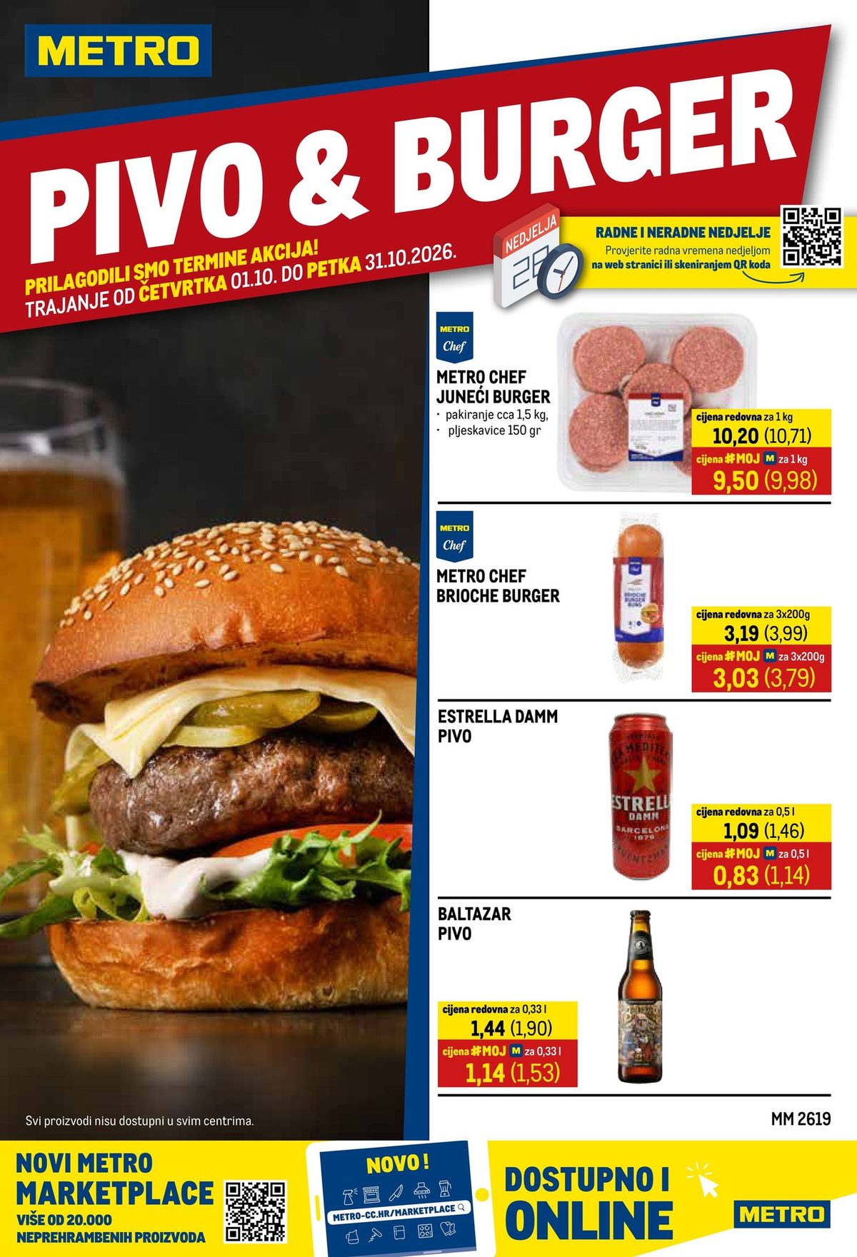 Naslovnica Metro Pivo &amp; Burger do 31.10., 55 proizvoda u akciji, vrijedi 01. 10. 2026. – 31. 10. 2026.