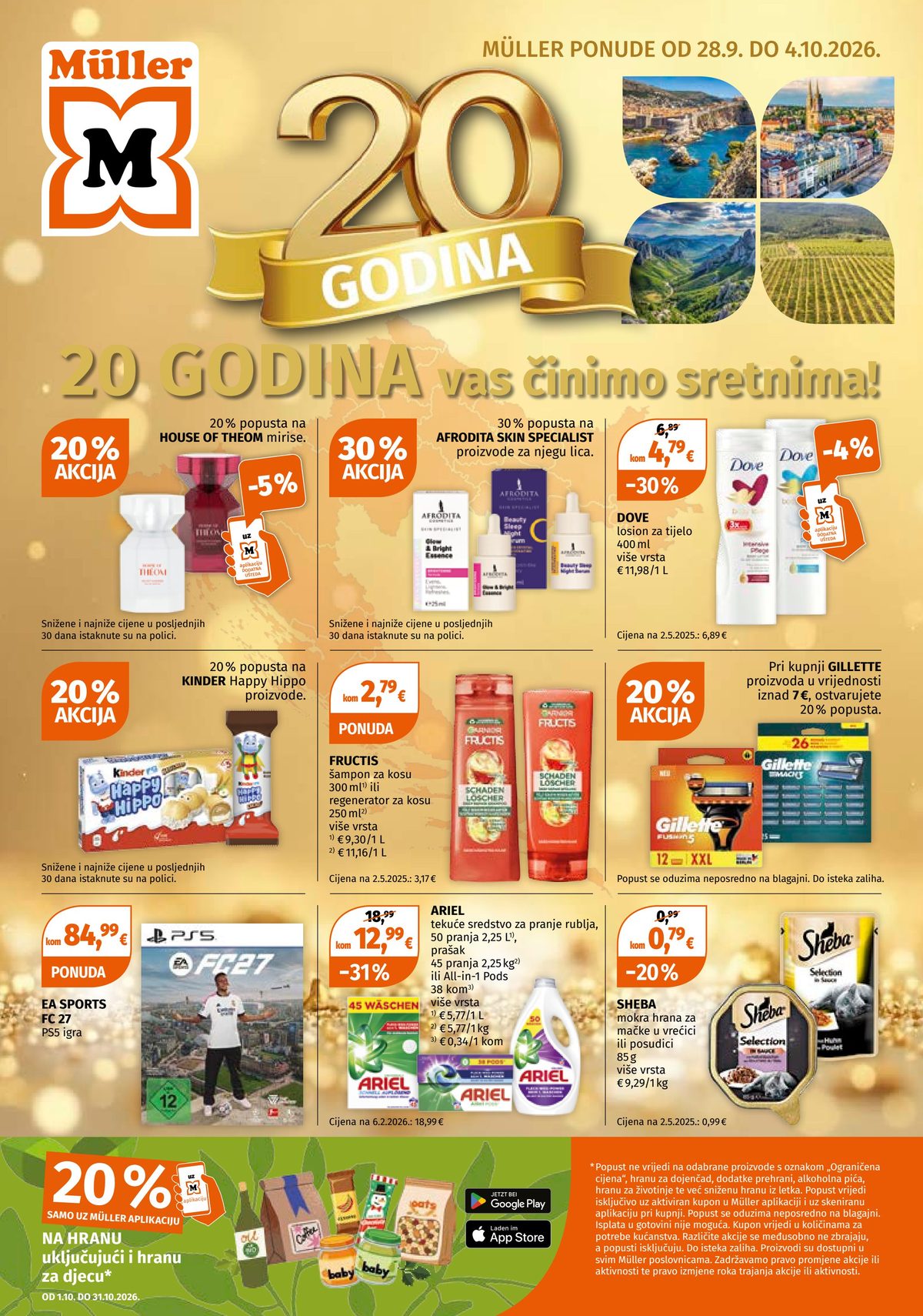 Naslovnica MÜLLER katalog do 4.10., 105 proizvoda u akciji, vrijedi 28. 09. 2026. – 04. 10. 2026.