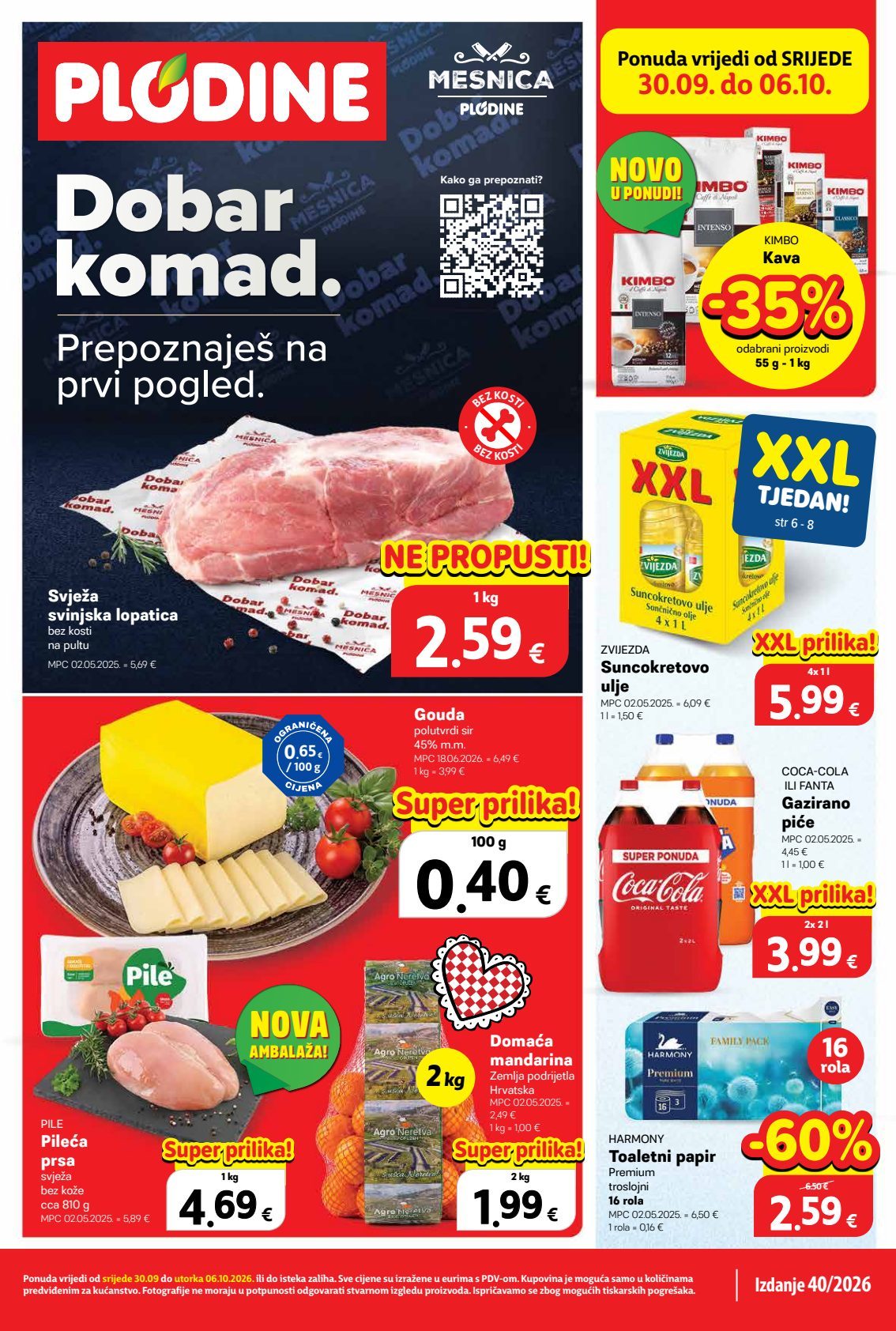 Naslovnica Plodine katalog 40 do 6.10., 433 proizvoda u akciji, vrijedi 30. 09. 2026. – 06. 10. 2026.