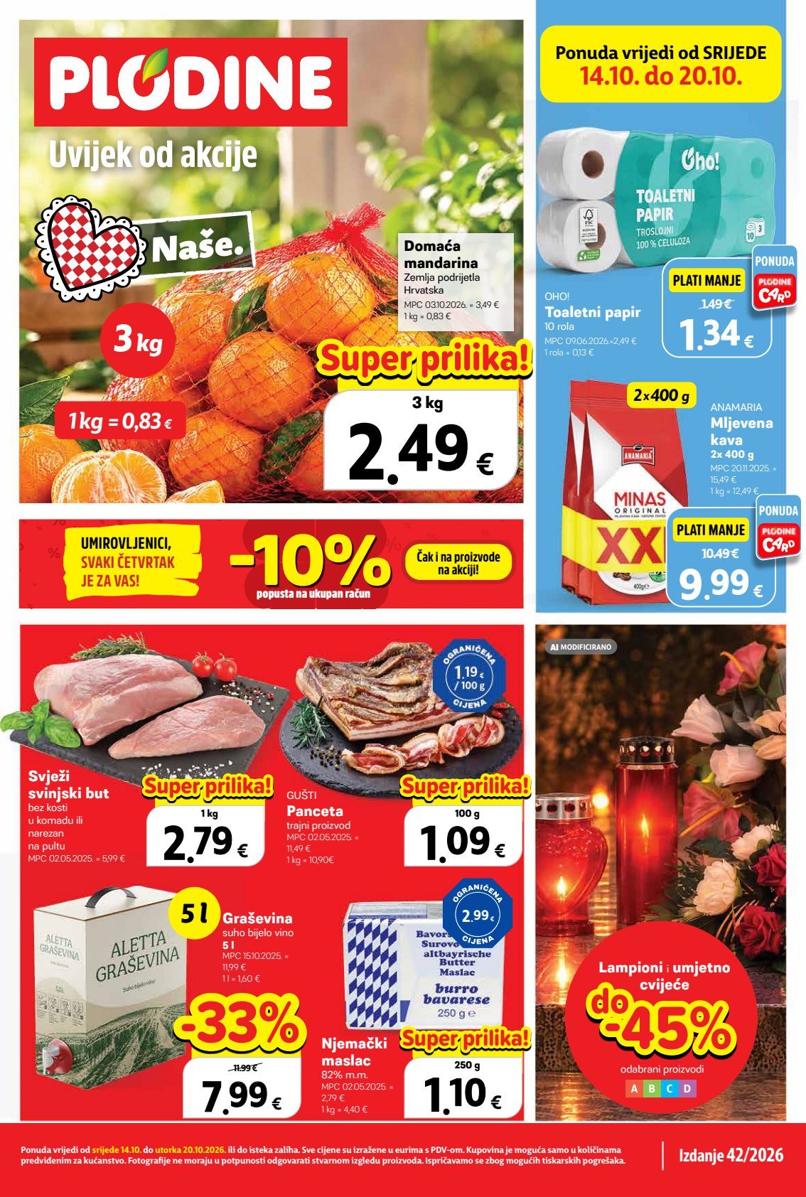 Naslovnica Plodine katalog 42 do 20.10., 379 proizvoda u akciji, vrijedi 14. 10. 2026. – 20. 10. 2026.