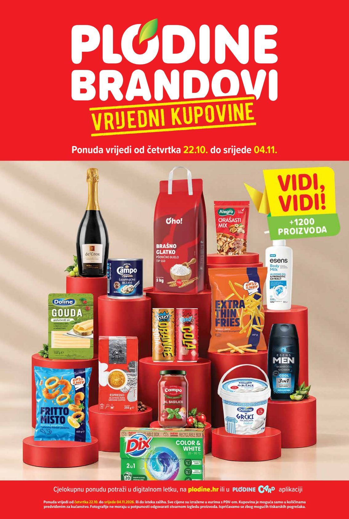 Naslovnica Plodine katalog robne marke do 4.11., 431 proizvoda u akciji, vrijedi 22. 10. 2026. – 04. 11. 2026.