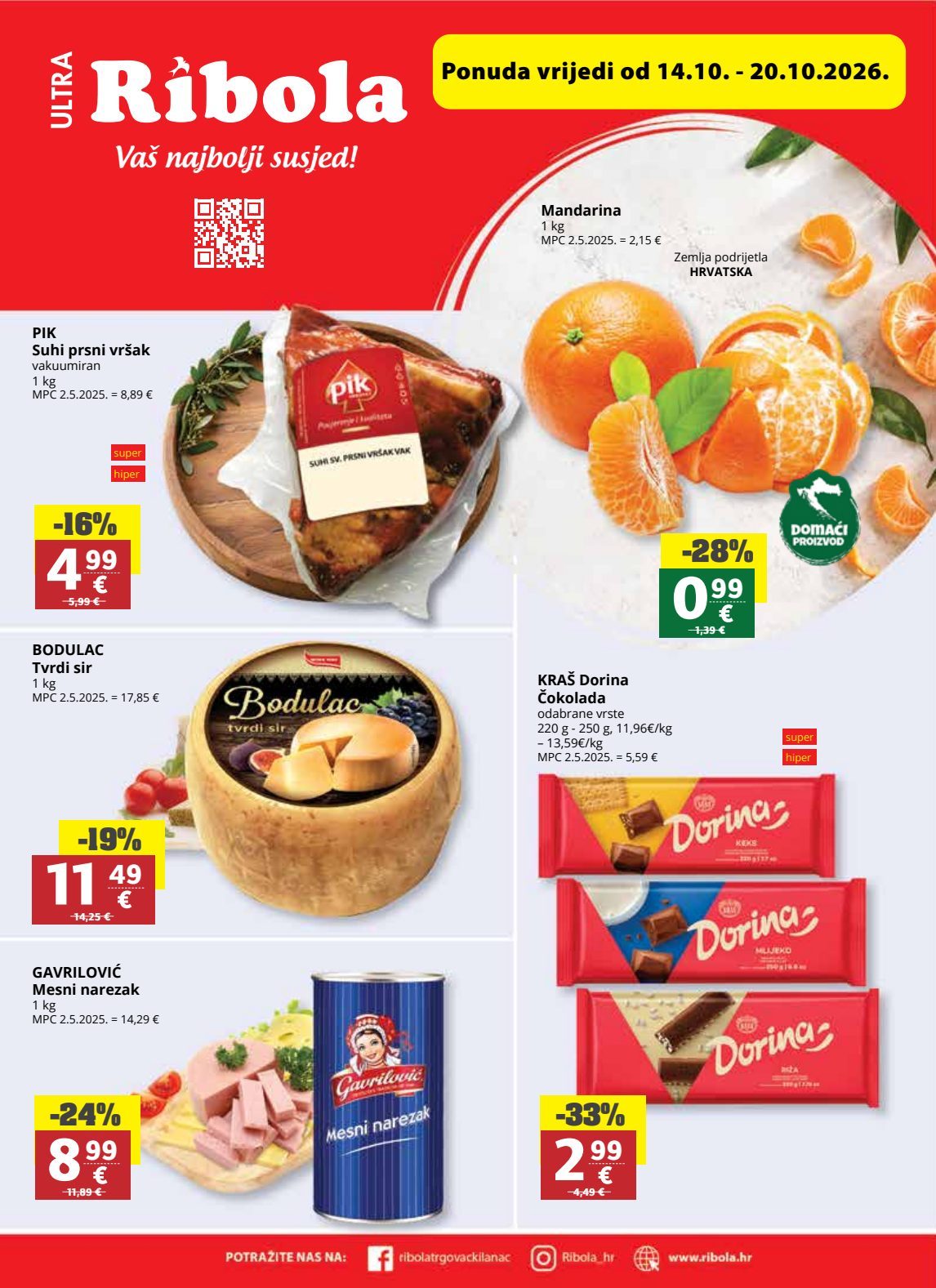 Naslovnica Ribola do 20.10., 140 proizvoda u akciji, vrijedi 14. 10. 2026. – 20. 10. 2026.