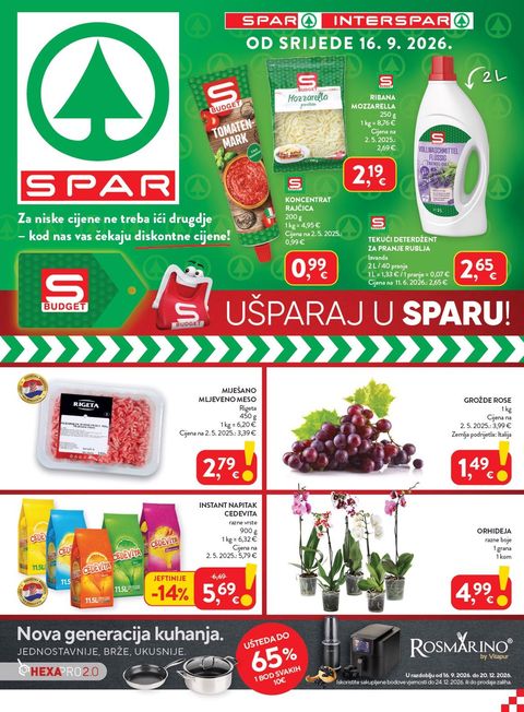 Naslovnica: SPAR letak 16.09.2026. – 22.09.2026.