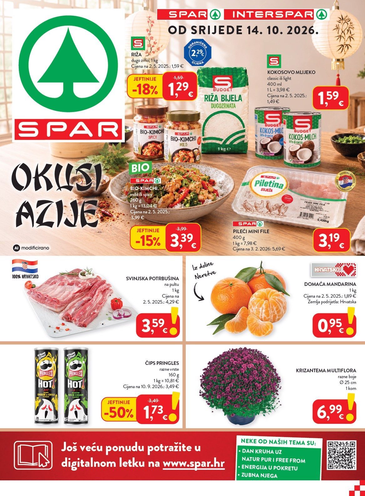 Naslovnica SPAR letak do 20.10., 320 proizvoda u akciji, vrijedi 14. 10. 2026. – 20. 10. 2026.