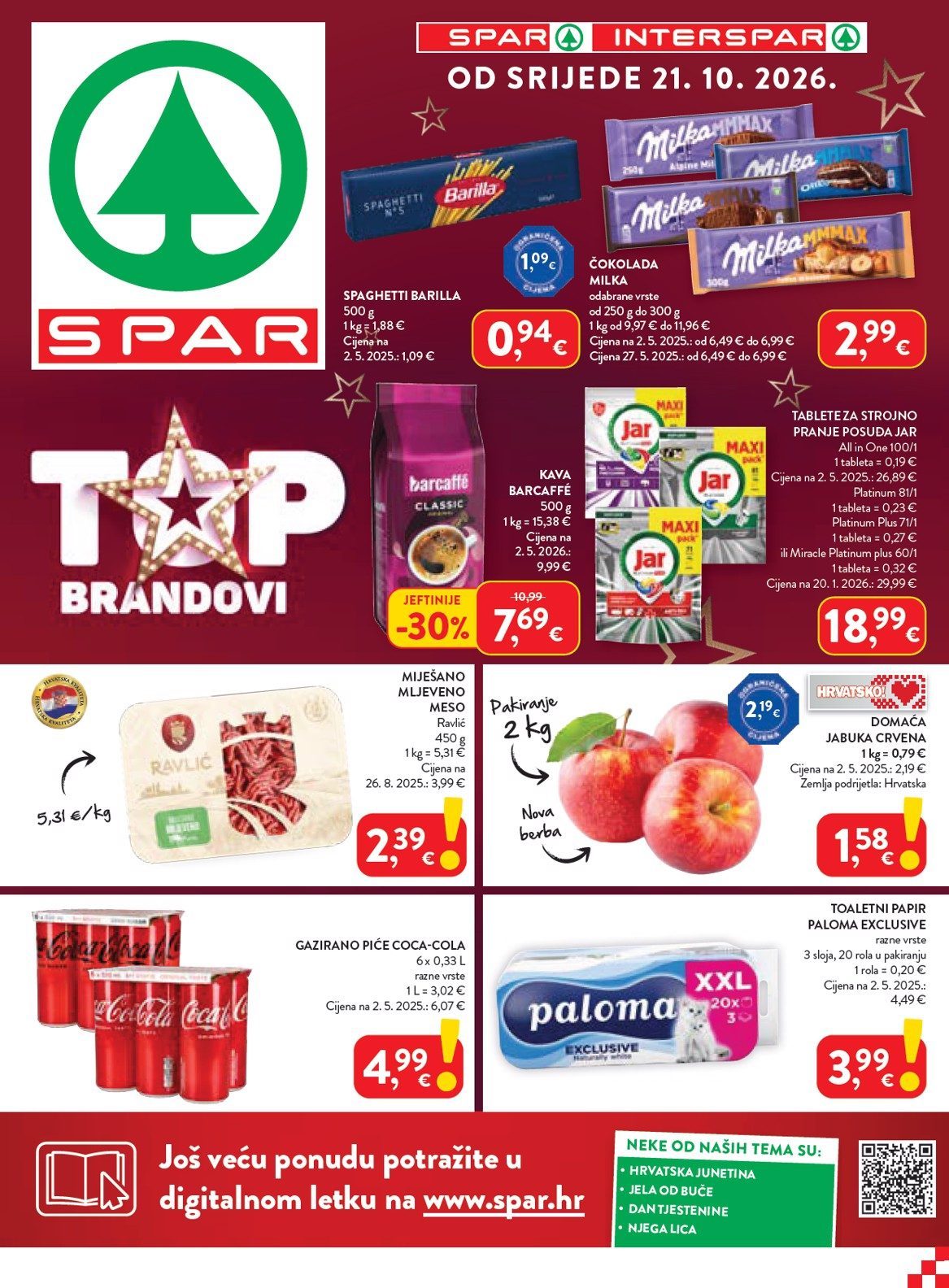 Naslovnica SPAR letak do 27.10., 235 proizvoda u akciji, vrijedi 21. 10. 2026. – 27. 10. 2026.