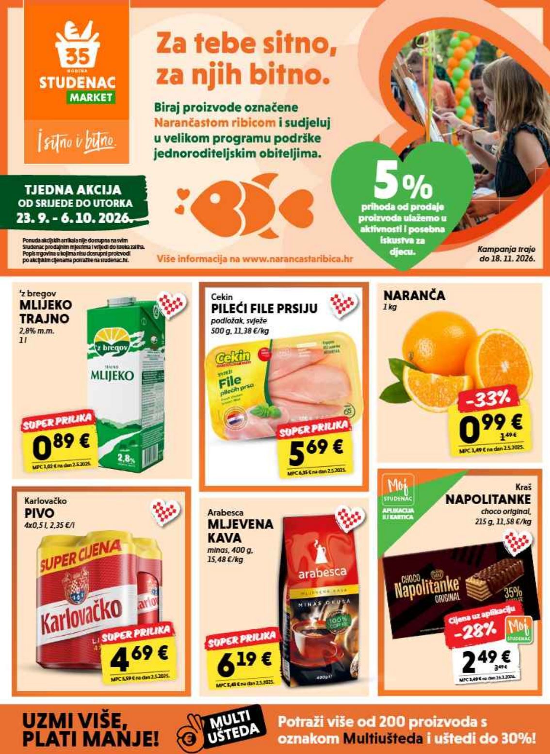 Naslovnica Studenac tjedni katalog do 6.10., 218 proizvoda u akciji, vrijedi 23. 09. 2026. – 06. 10. 2026.