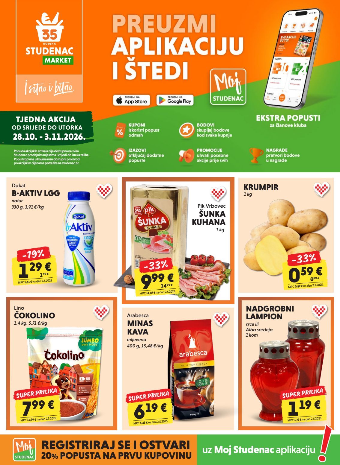 Naslovnica Studenac tjedni katalog do 3.11., 44 proizvoda u akciji, vrijedi 28. 10. 2026. – 03. 11. 2026.