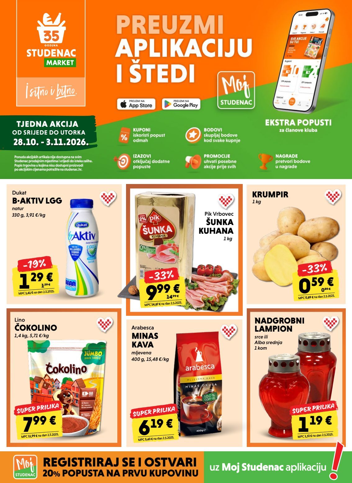 Naslovnica Studenac tjedni katalog do 3.11., 26 proizvoda u akciji, vrijedi 28. 10. 2026. – 03. 11. 2026.