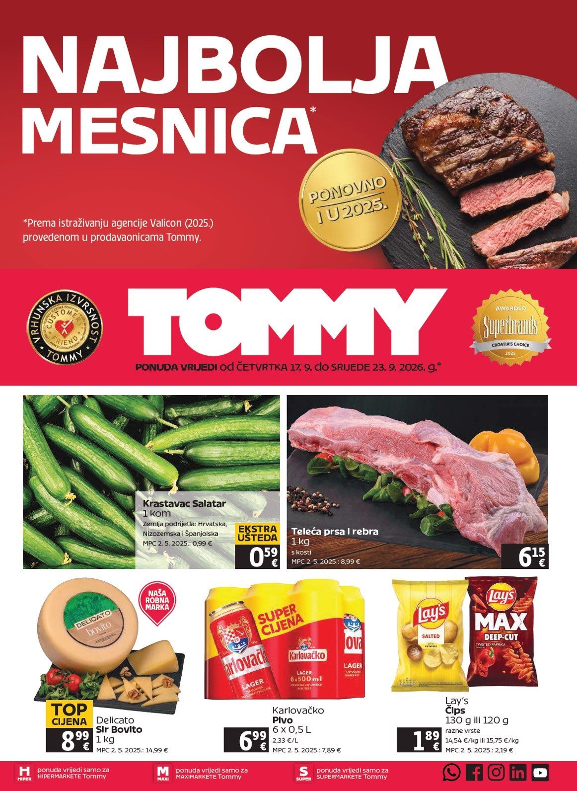 Naslovnica Tommy akcijski katalog do 23.9., 225 proizvoda u akciji, vrijedi 17. 09. 2026. – 23. 09. 2026.